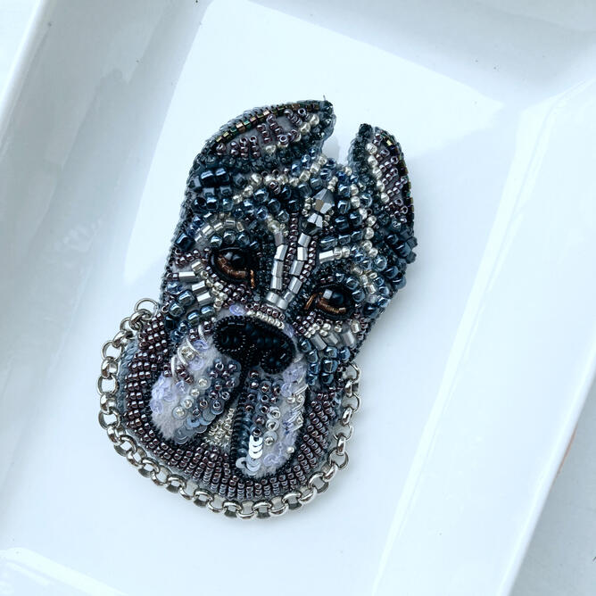 Handmade beaded brooch 13