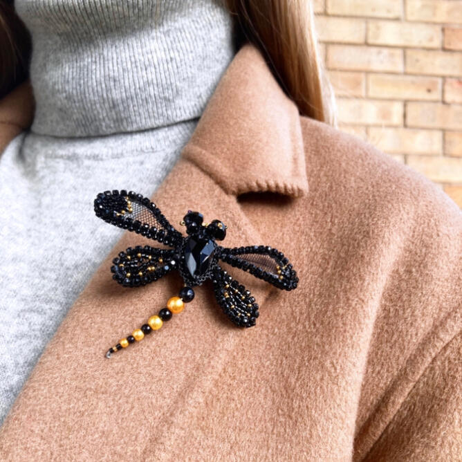 Handmade beaded brooch 16